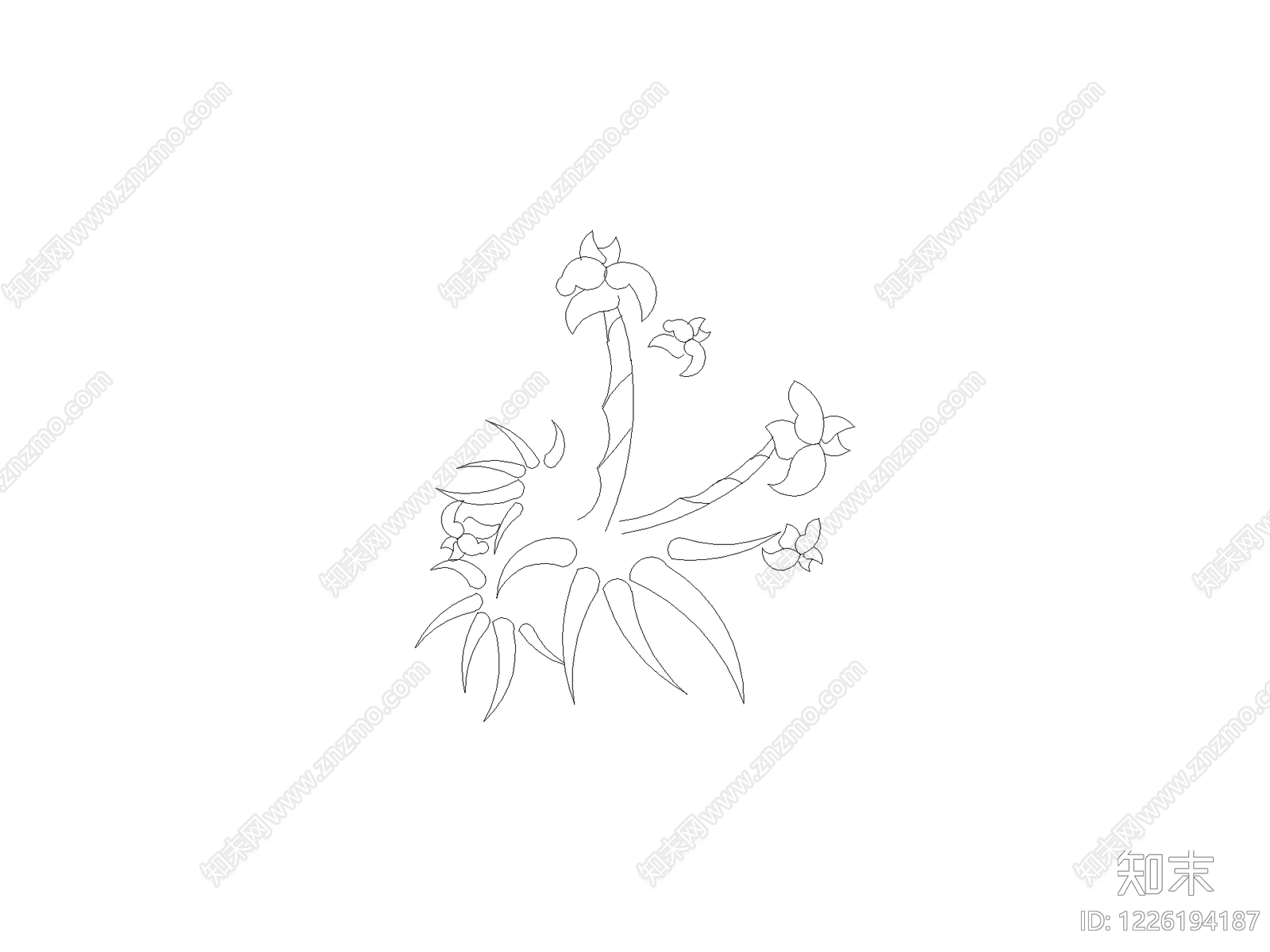 现代花CAD图纸