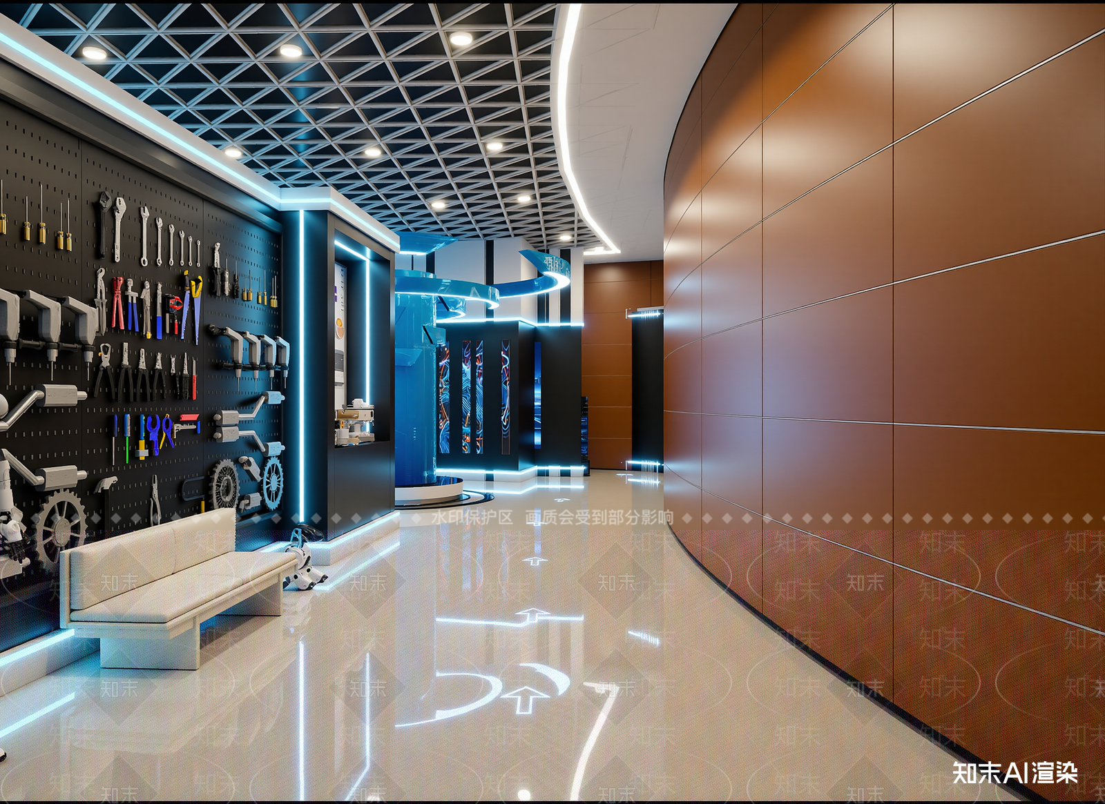 现代科技展厅3D模型下载【ID:1214978346】