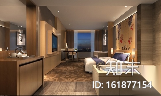 [广东]精品酒店现代客房部分室内装修施工图（含效果）cad施工图下载【ID:161877154】
