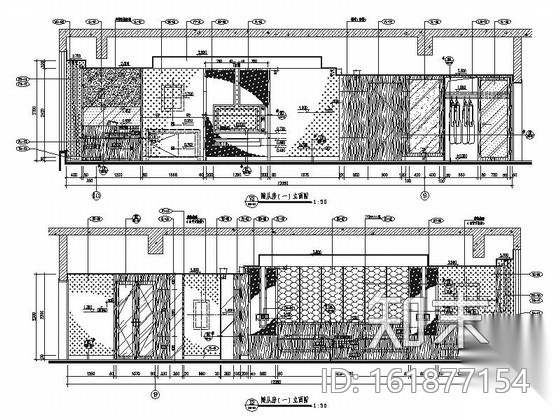 [广东]精品酒店现代客房部分室内装修施工图（含效果）cad施工图下载【ID:161877154】