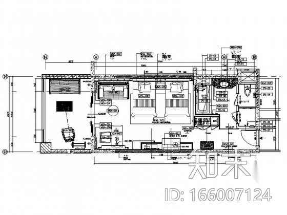 民族风情度假酒店客房精装修施工图（含效果图）施工图下载【ID:166007124】