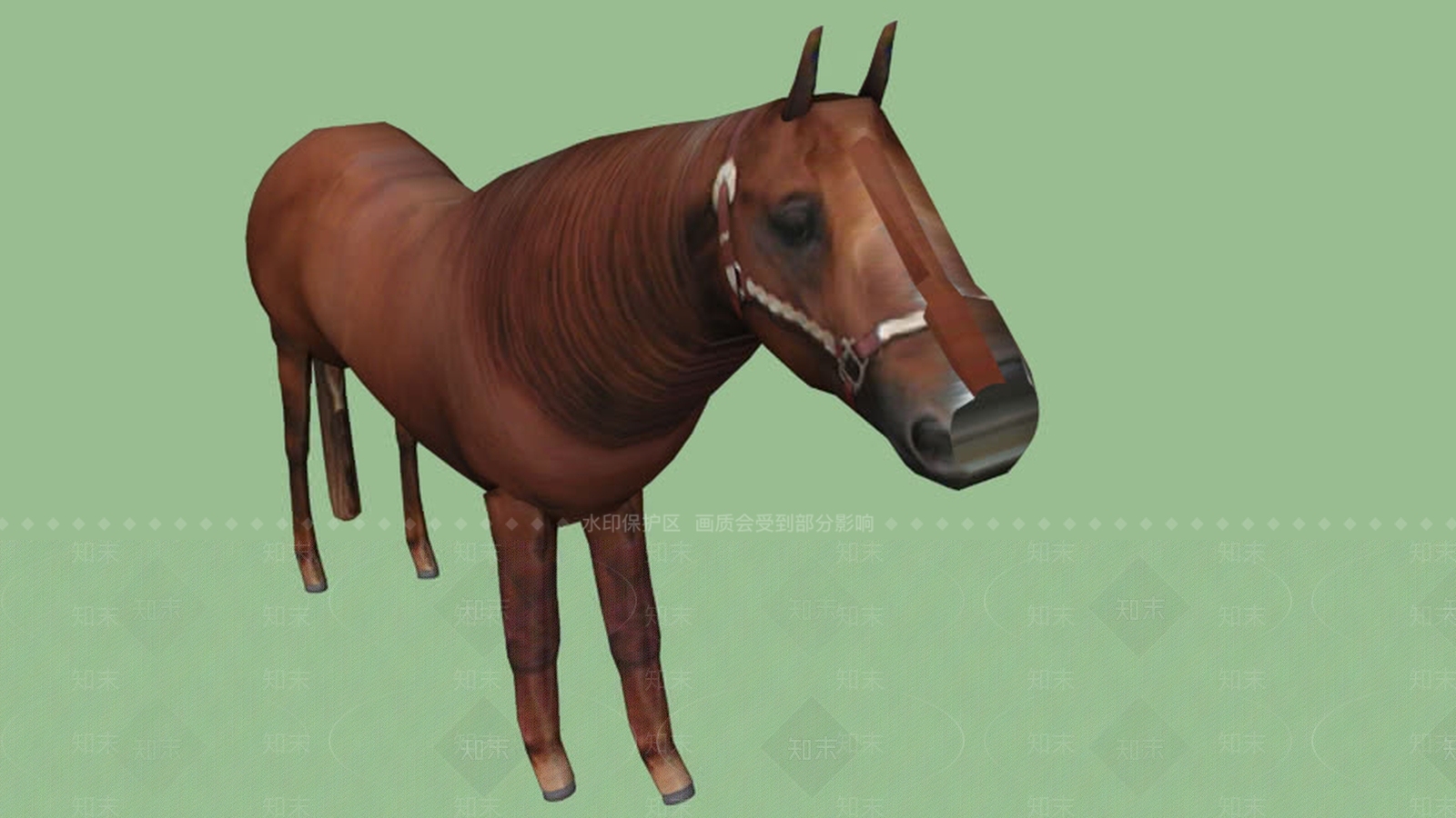 棕色的马SU模型下载【ID:1162358968】