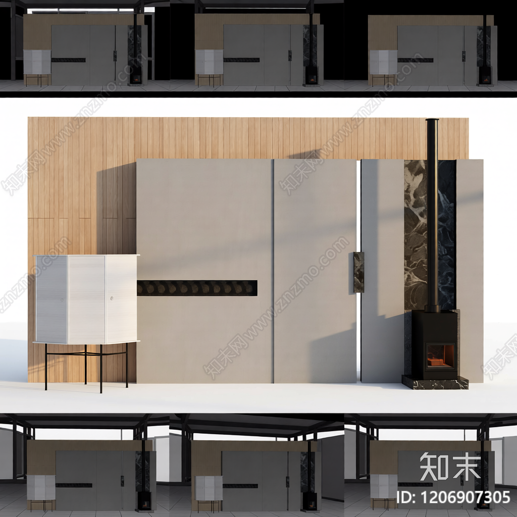 电视墙组合体3D模型下载【ID:1206907305】