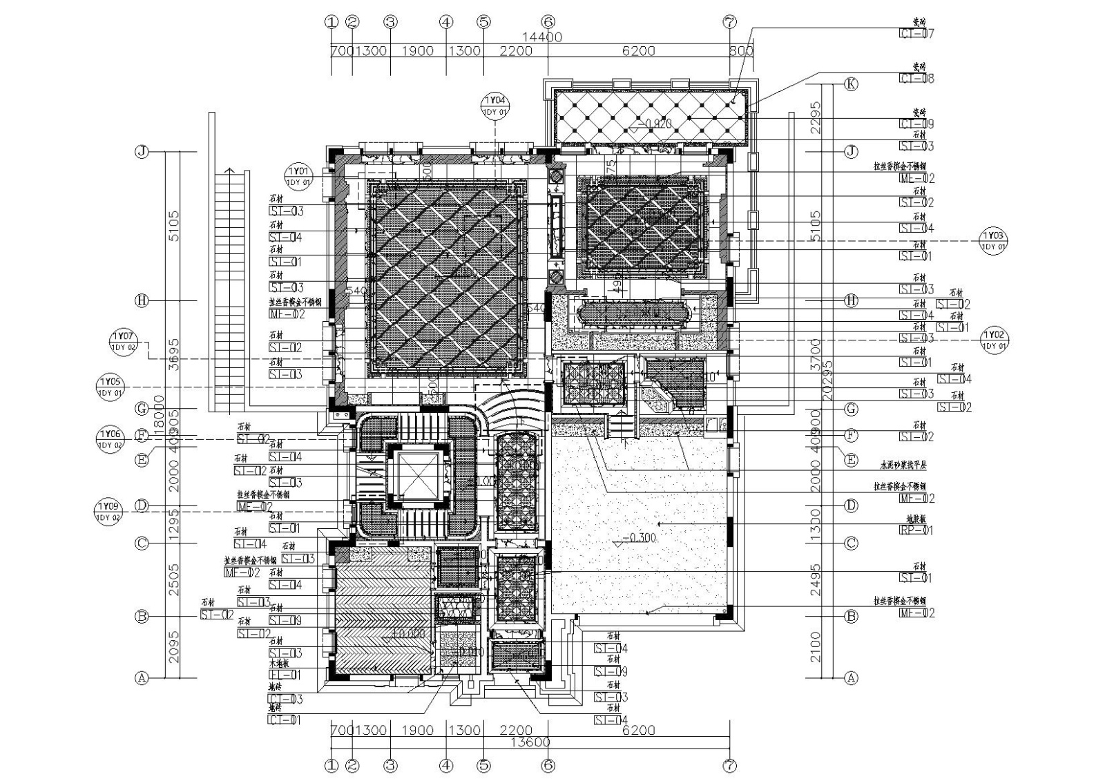 [成都]660㎡二层巴洛克风别墅样板间施工图施工图下载【ID:160015104】