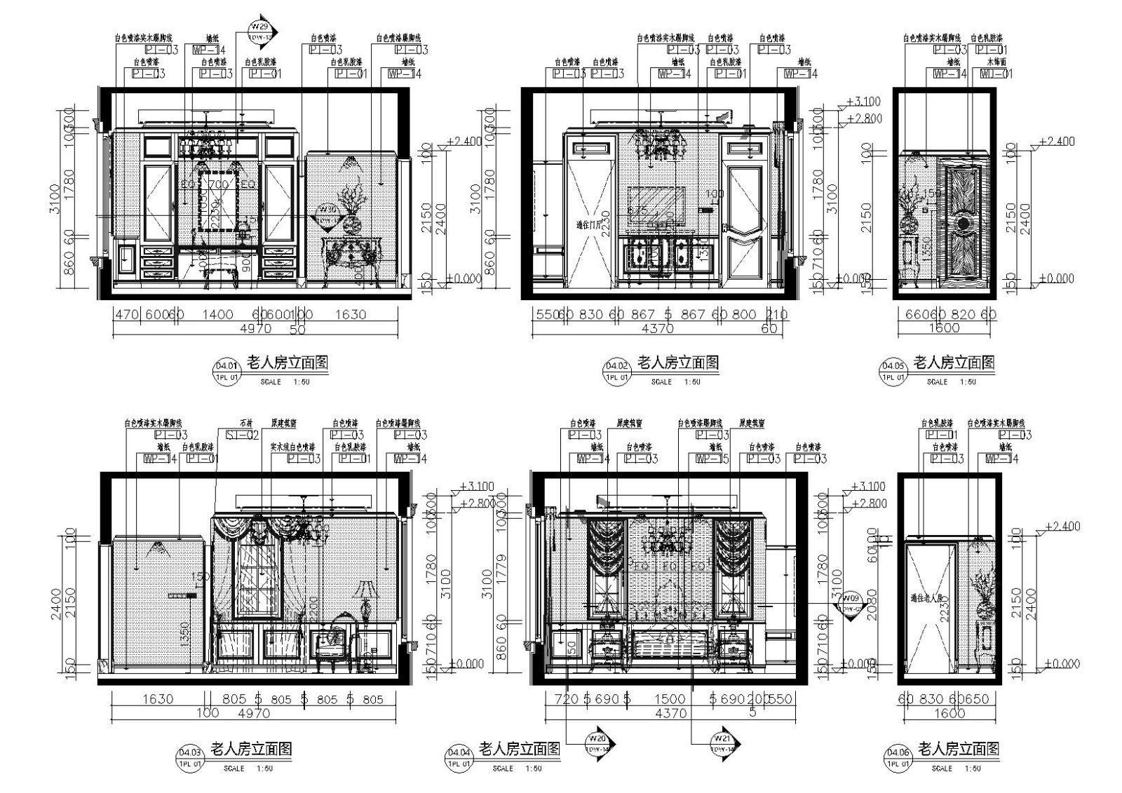 [成都]660㎡二层巴洛克风别墅样板间施工图施工图下载【ID:160015104】