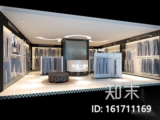 [浙江]迷你时尚小空间服装专卖店室内施工图（含效果图）施工图下载【ID:161711169】