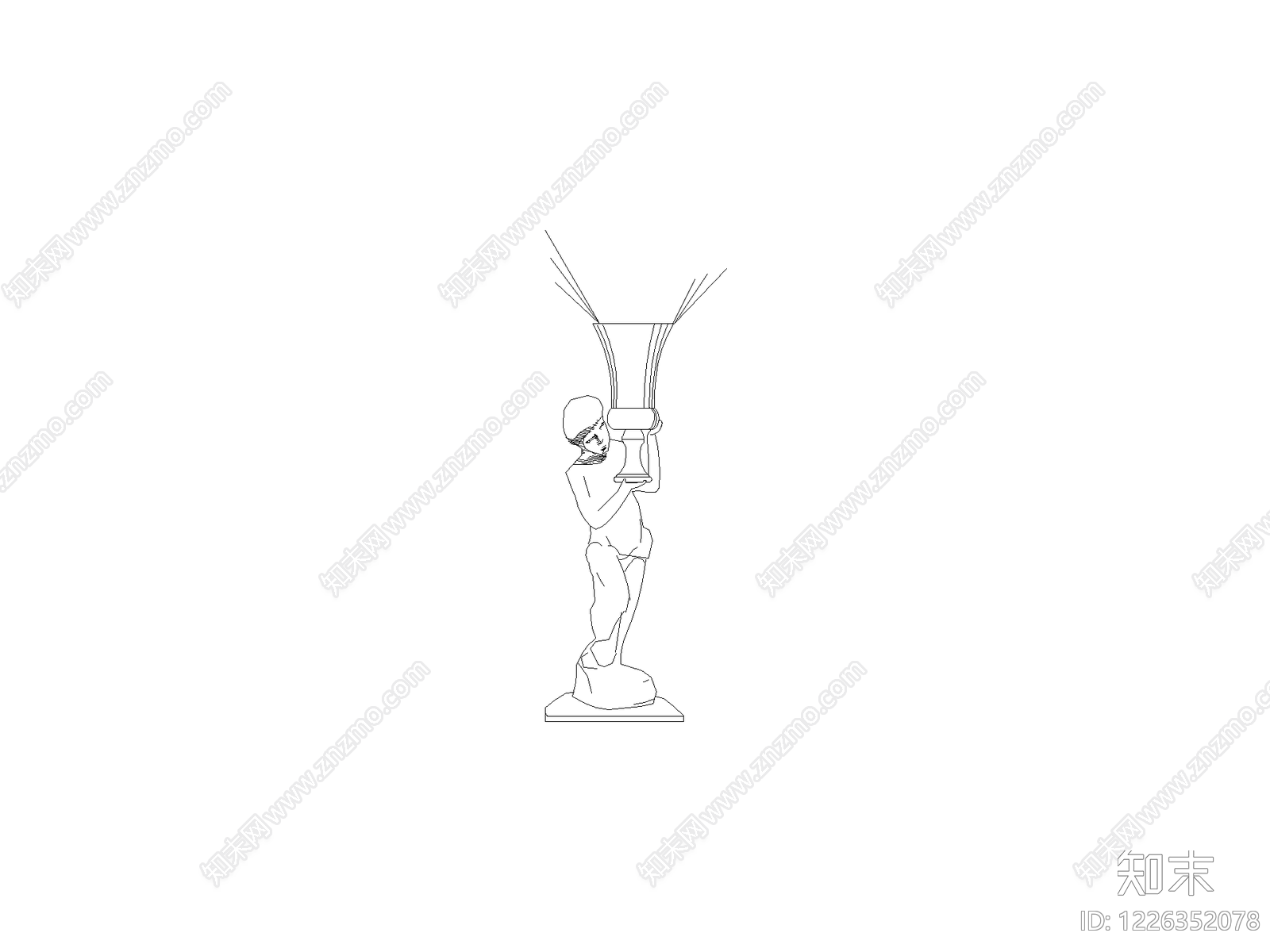 摆件cad施工图下载【ID:1226352078】