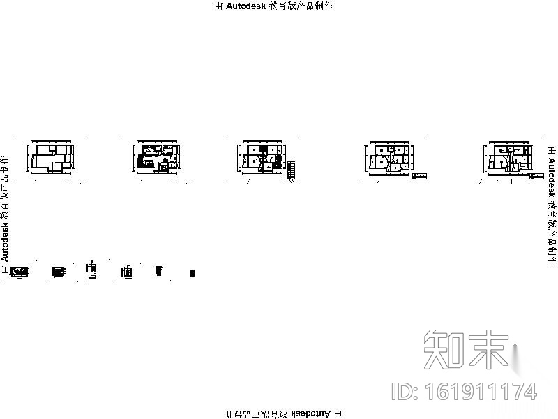 [衡阳]三居室设计装修图1cad施工图下载【ID:161911174】