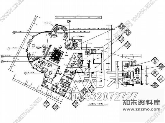 施工图中山花园小区高档售楼中心室内CAD装修图含效果施工图下载【ID:532072727】