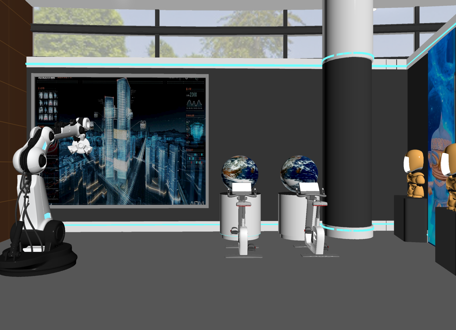 现代科技展厅3D模型下载【ID:1214978349】