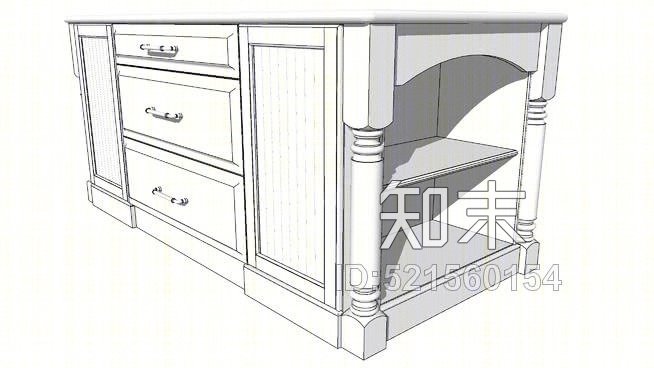 厨房岛SU模型下载【ID:521560154】