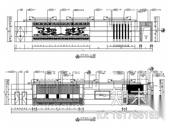 [广东]国际大厦中餐厅室内装修设计图（含实景）cad施工图下载【ID:161766165】