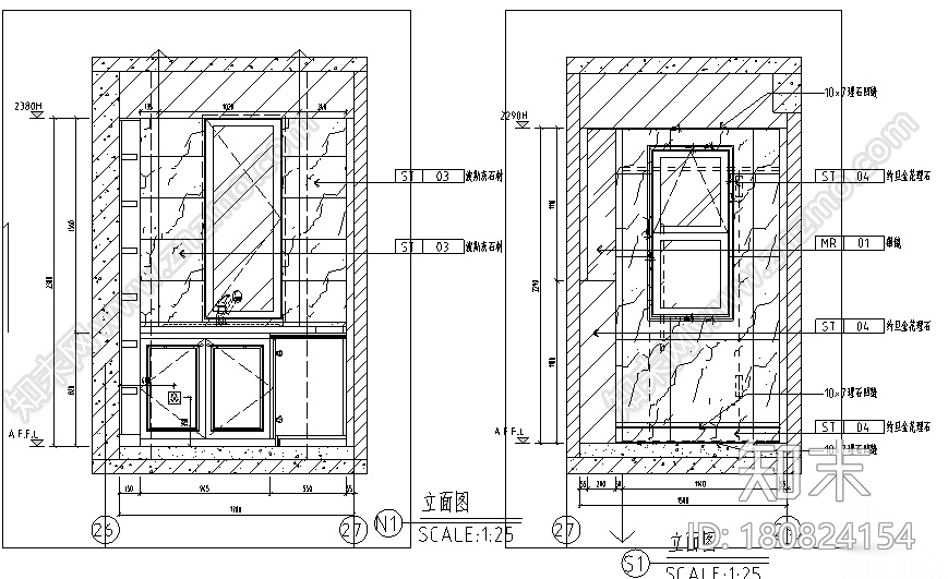 夏花似锦|古典英伦风样板间设计施工图（附效果图）cad施工图下载【ID:180824154】