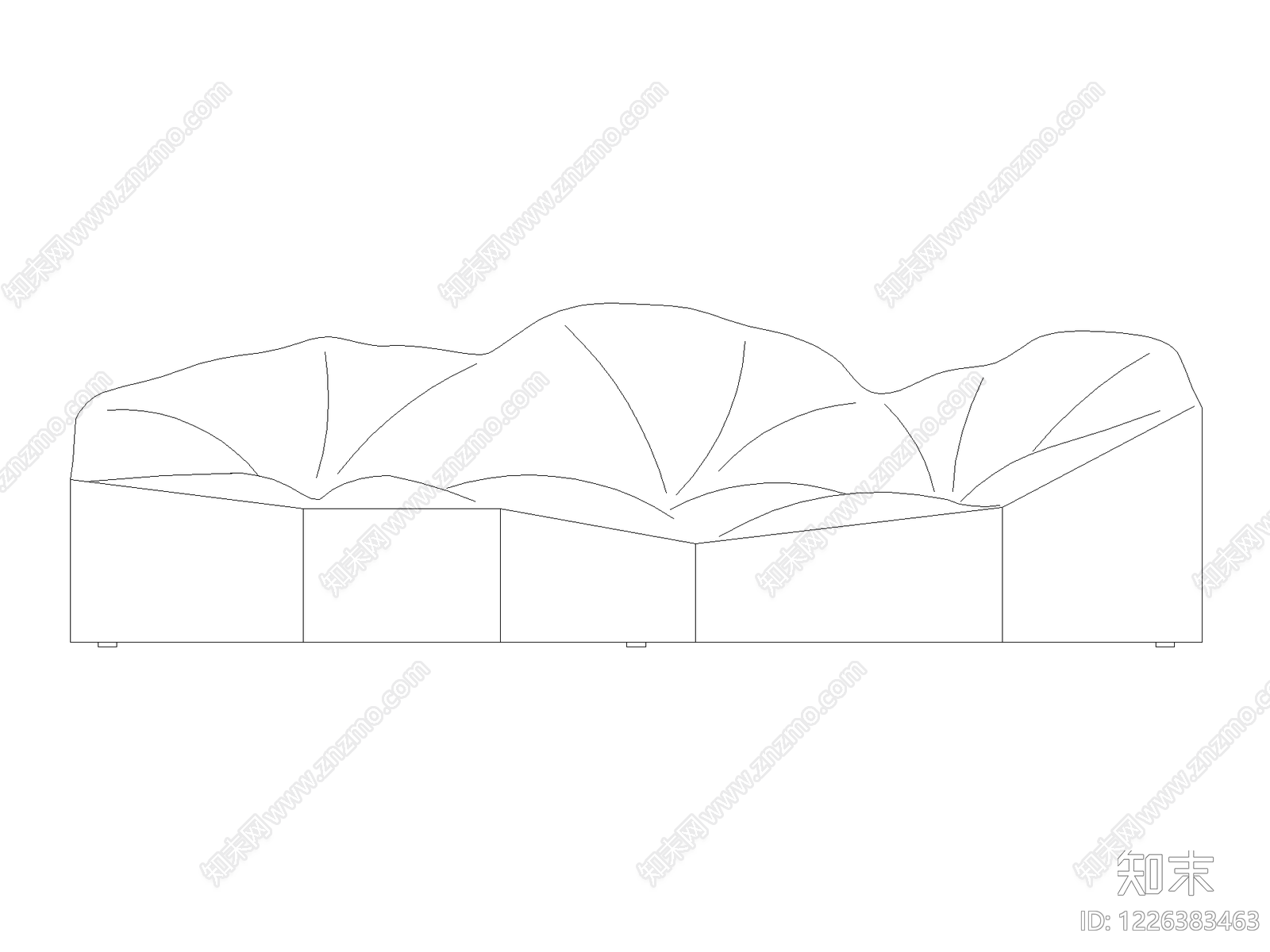 沙发cad施工图下载【ID:1226383463】