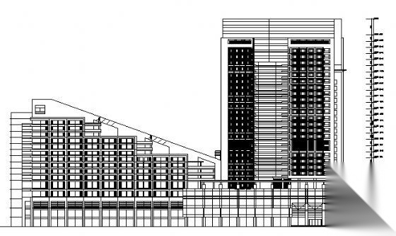 某高层商务办公区建筑设计方案图(最高30层)施工图下载【ID:151431144】