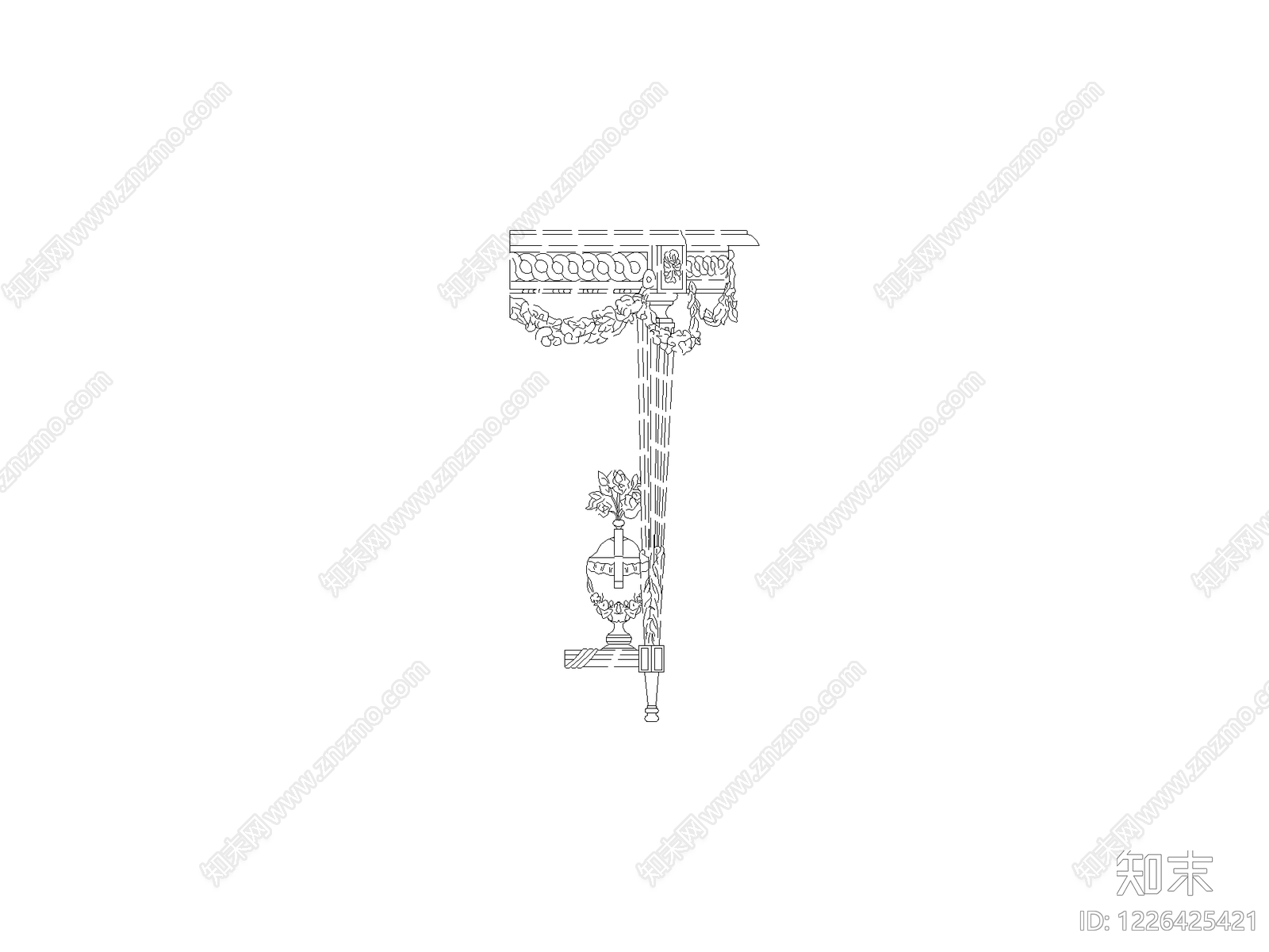 檐口装饰构件cad施工图下载【ID:1226425421】