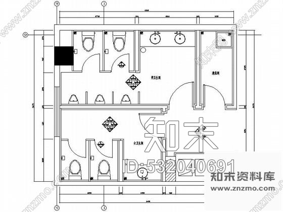 施工图重庆现代简约四星级酒店卫生间室内精装修设计施工图施工图下载【ID:532040691】