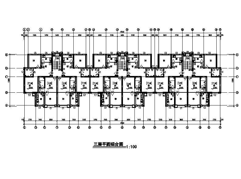 [宁夏]五层砖混结构安置房建筑施工图施工图下载【ID:149564180】