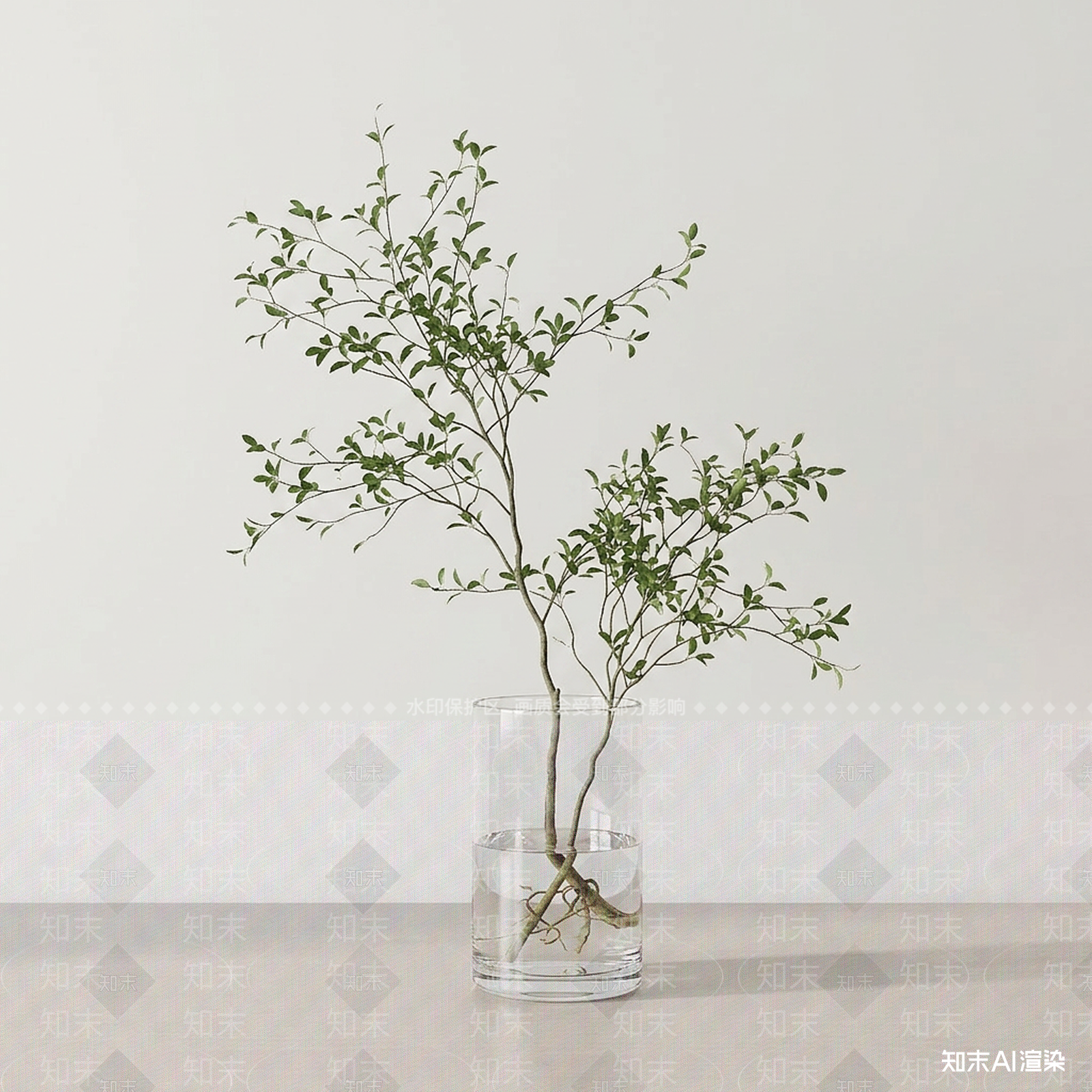 细枝艺术绿植灌木3D模型下载【ID:1227433227】
