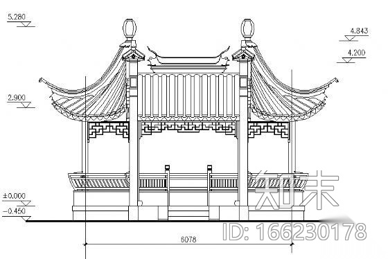 古建亭子建筑方案图系列cad施工图下载【ID:166230178】