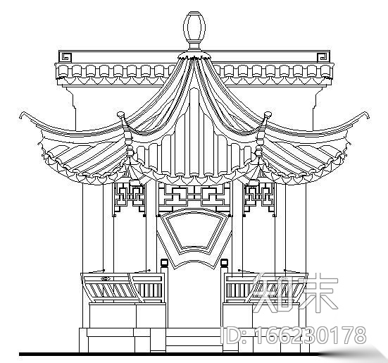 古建亭子建筑方案图系列cad施工图下载【ID:166230178】