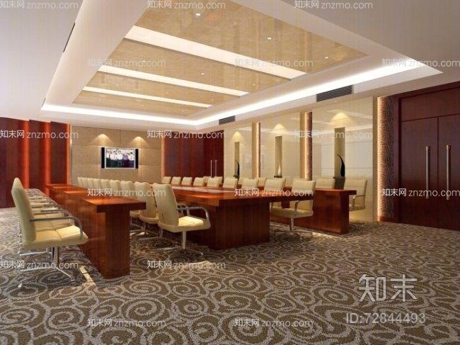 现代多功能会议室3D模型下载【ID:72844493】