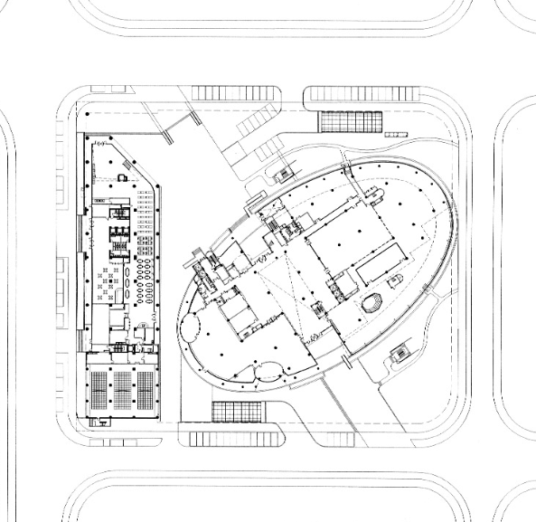 天津泰达图书馆建筑施工图（华东院图纸）cad施工图下载【ID:160587199】