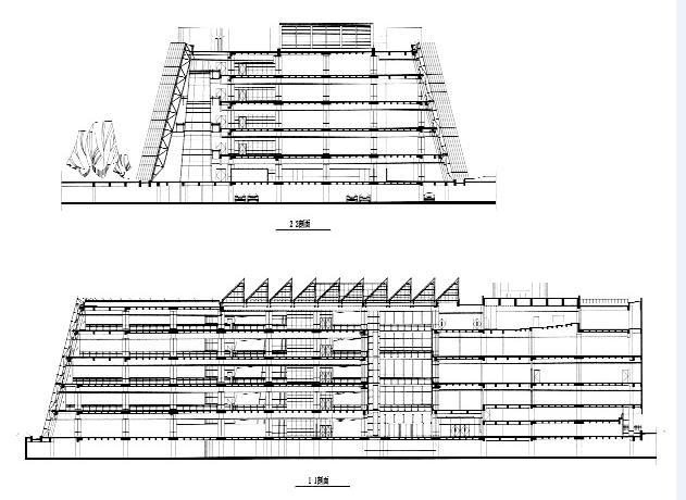 天津泰达图书馆建筑施工图（华东院图纸）cad施工图下载【ID:160587199】