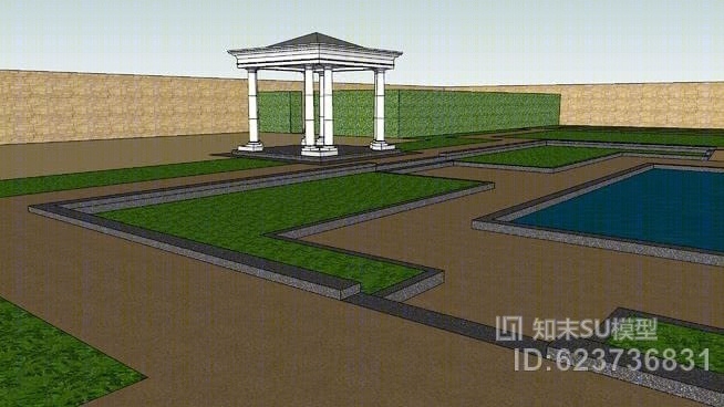 白色花园，失落的公园SU模型下载【ID:623736831】
