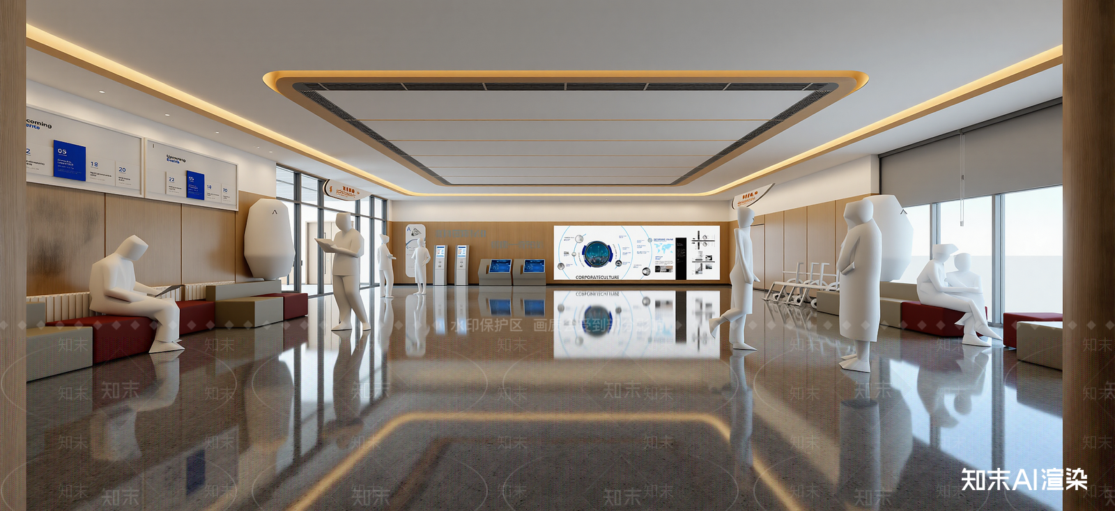 现代企业文化展厅SU模型下载【ID:1222157830】