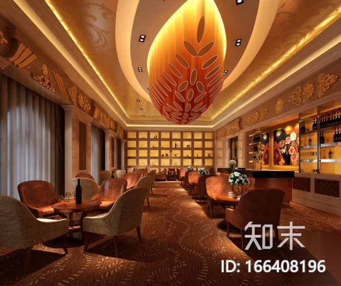 [内蒙古]高贵奢华酒店设计施工图（附效果图）cad施工图下载【ID:166408196】
