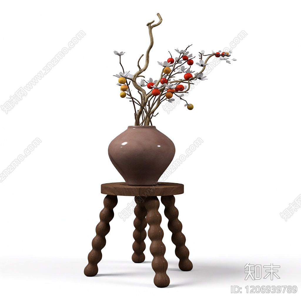 花瓶盆栽装饰组合3D模型下载【ID:1206939789】