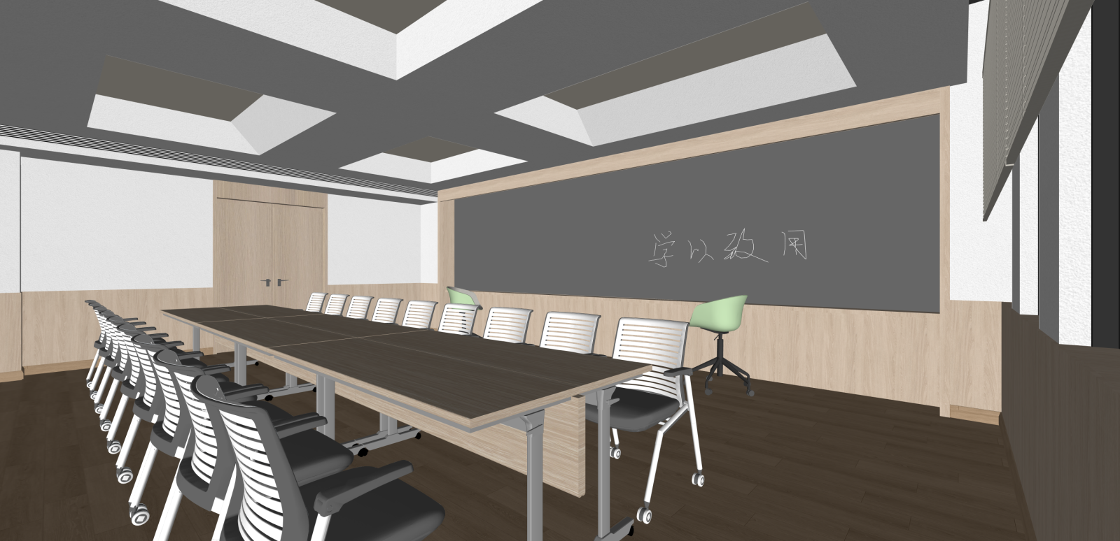 现代教室SU模型下载【ID:1215995732】