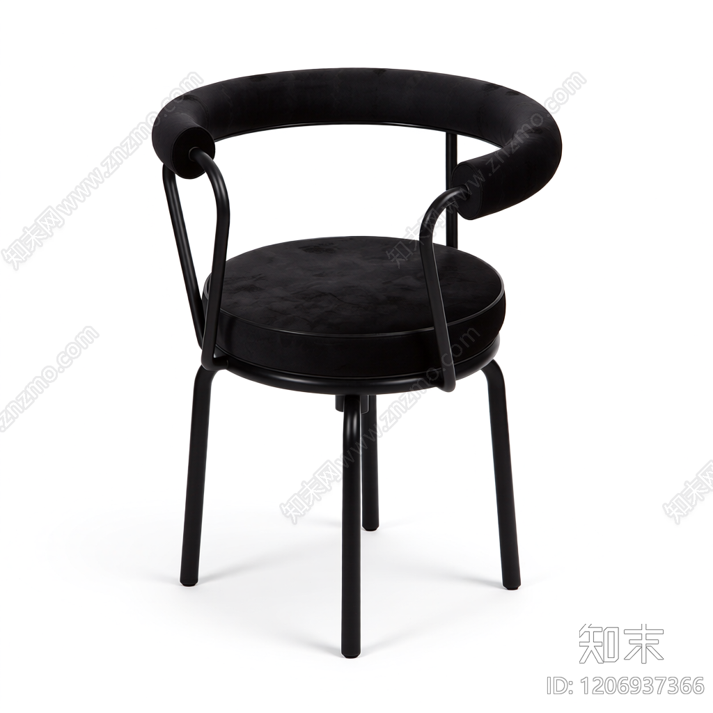 黑色现代扶手椅3D模型下载【ID:1206937366】