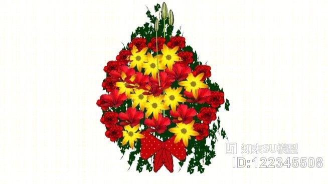 鲜花和玫瑰墙SU模型下载【ID:122345508】