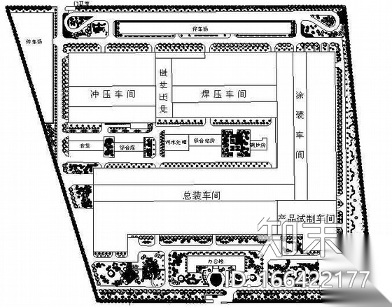 某汽车城环境景观设计平面cad施工图下载【ID:166422177】