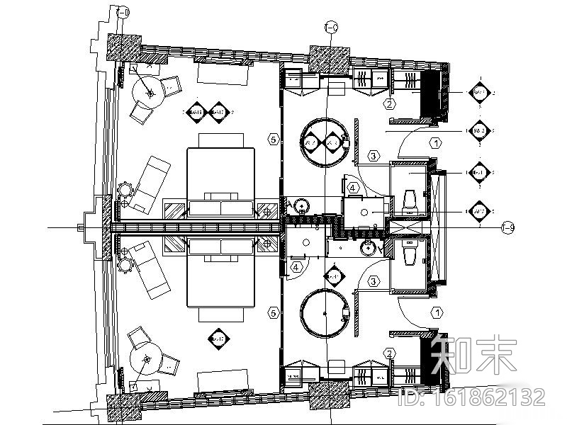 [苏州]知名设计公司酒店客房设计施工图（含效果图）cad施工图下载【ID:161862132】