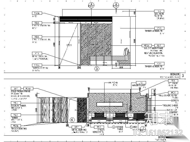 [苏州]知名设计公司酒店客房设计施工图（含效果图）cad施工图下载【ID:161862132】