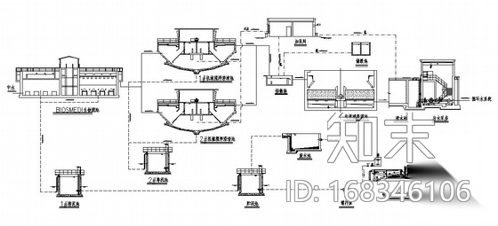 电厂中水回用流程图cad施工图下载【ID:168346106】