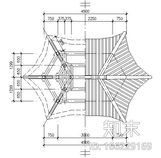 古建亭子建筑方案图系列-长六角亭cad施工图下载【ID:166229169】