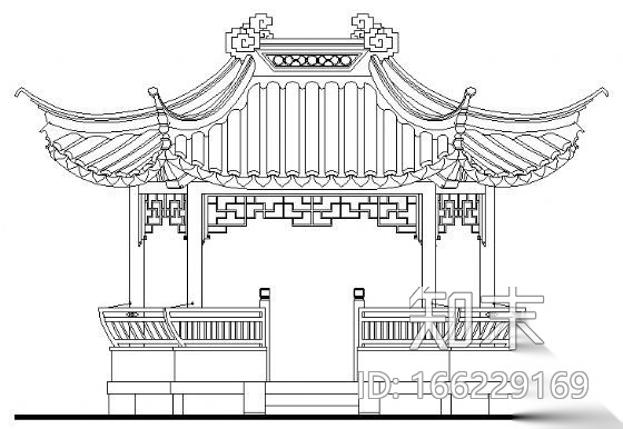 古建亭子建筑方案图系列-长六角亭cad施工图下载【ID:166229169】