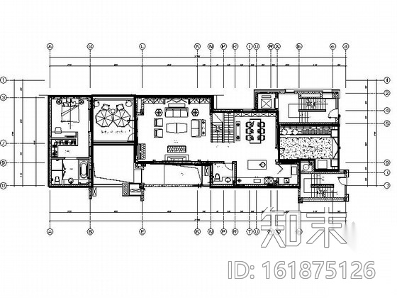 [重庆]清新高雅法式风格叠拼别墅室内装修CAD施工图（含...施工图下载【ID:161875126】