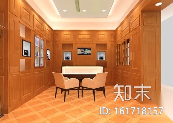 [山西]著名钟表品牌现代专卖店室内装修施工图（含效果）cad施工图下载【ID:161718157】