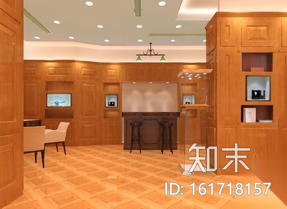 [山西]著名钟表品牌现代专卖店室内装修施工图（含效果）cad施工图下载【ID:161718157】