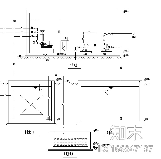 昆明某纤维板厂再生水回用处理站工艺图cad施工图下载【ID:166847137】