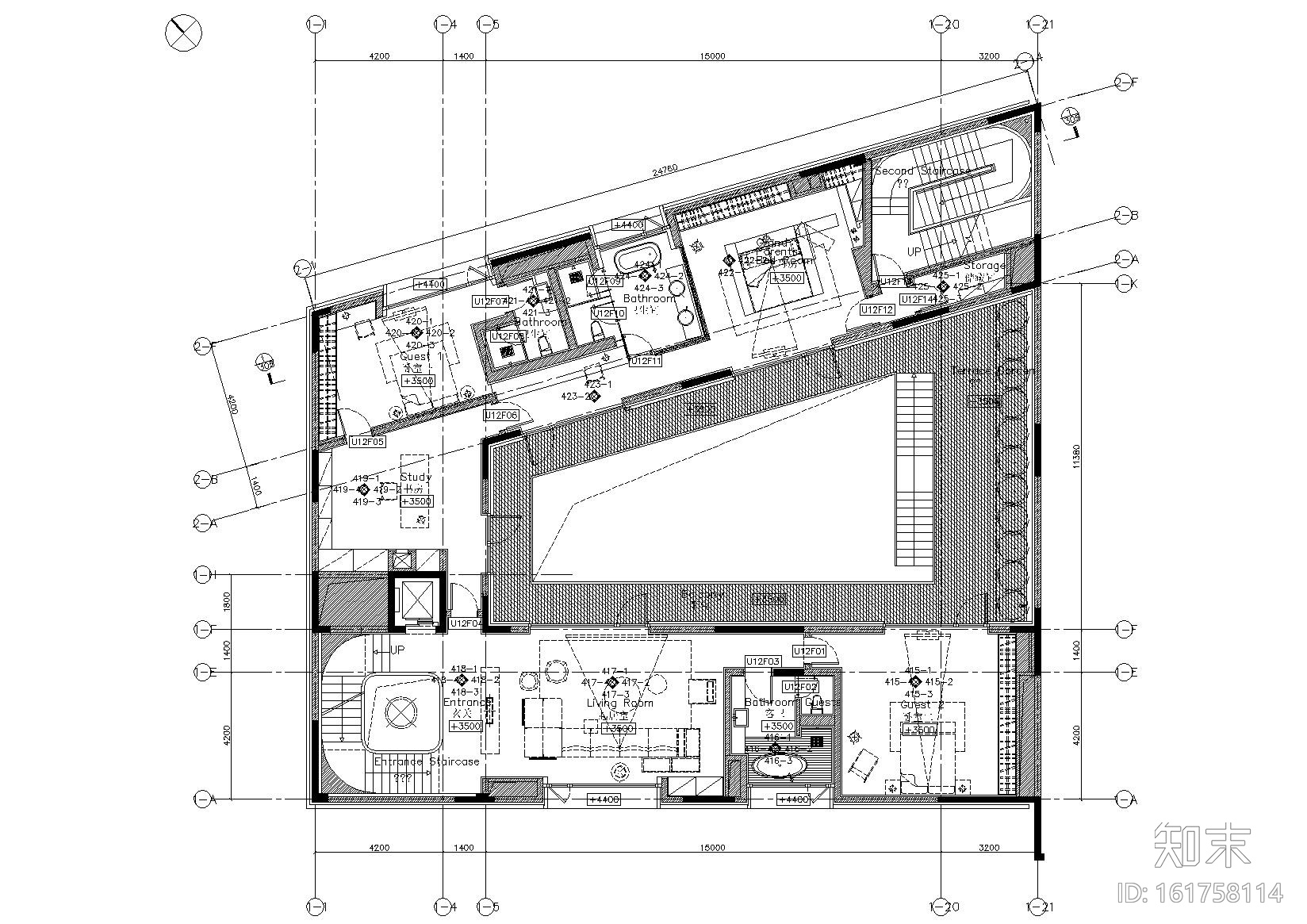 [上海]宁国府邸别墅项目U1项目CAD施工图cad施工图下载【ID:161758114】