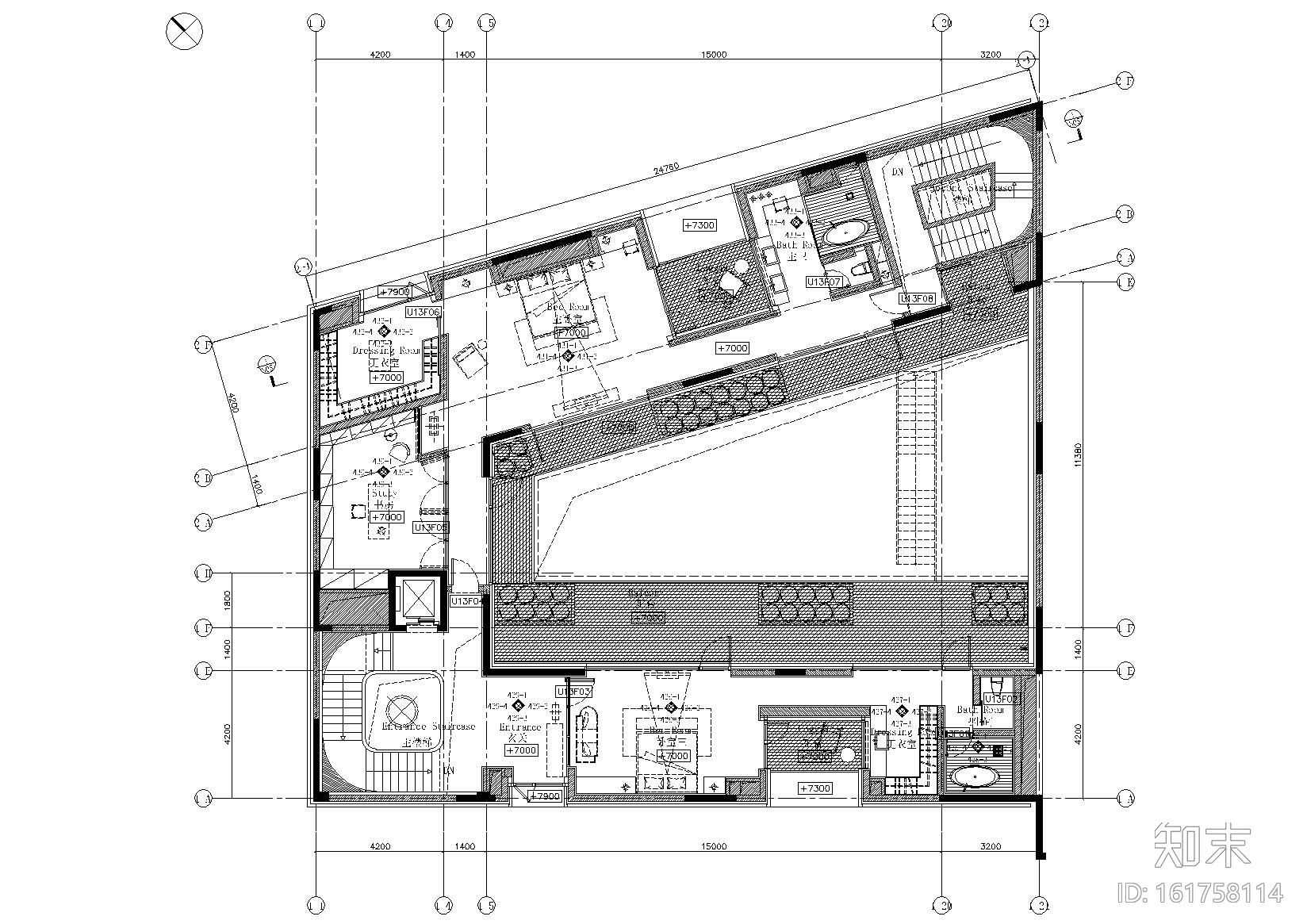 [上海]宁国府邸别墅项目U1项目CAD施工图cad施工图下载【ID:161758114】