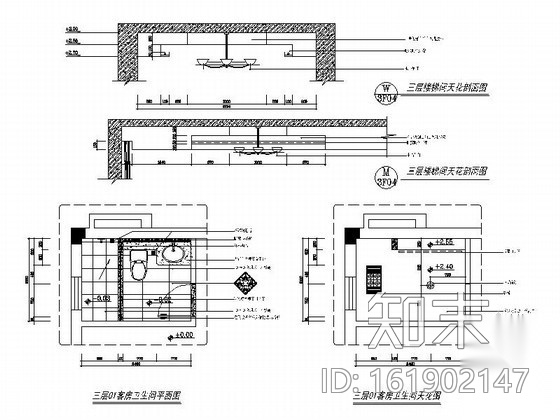 高雅三层别墅室内装修图cad施工图下载【ID:161902147】