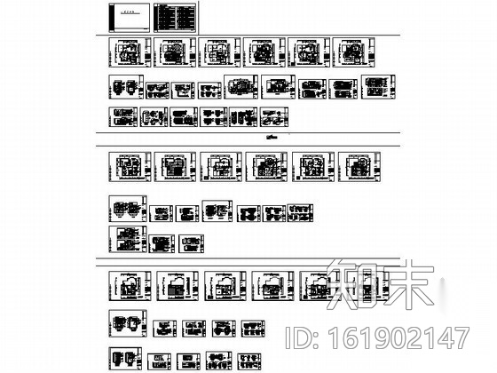 高雅三层别墅室内装修图cad施工图下载【ID:161902147】