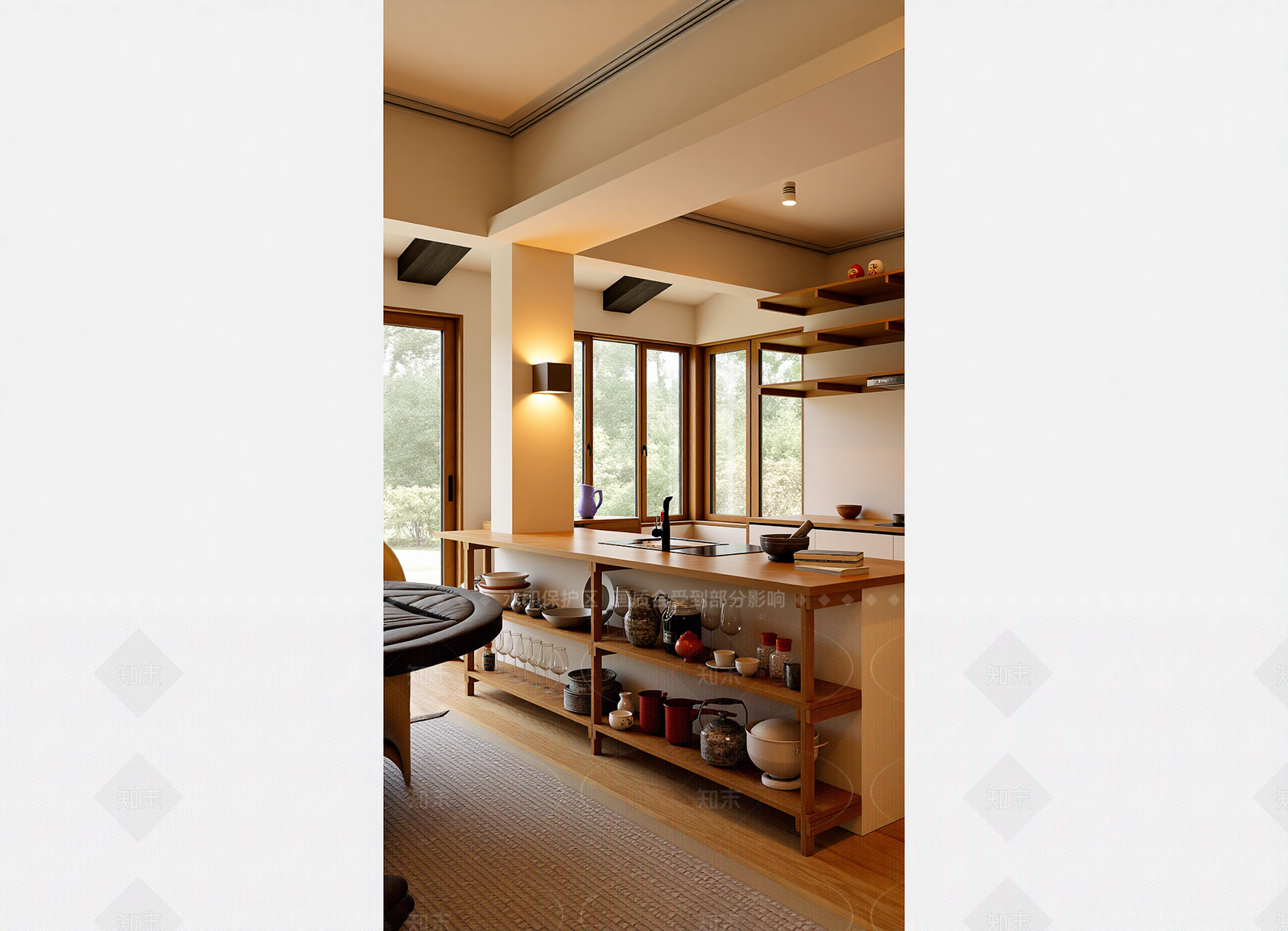 北欧岛台餐厅3D模型下载【ID:1214938535】